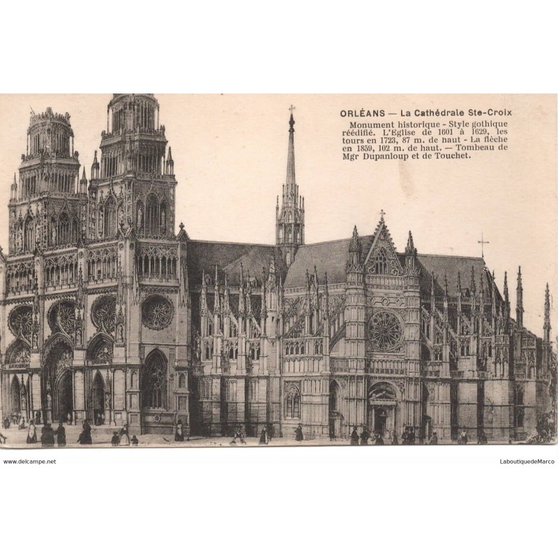 45 - Orléans - La Cathédrale Ste-Croix - Dos Divisé