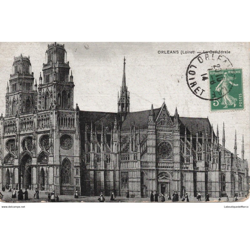 45 - Orléans - Vue d'ensemble de la Cathédrale - Dos Divisé