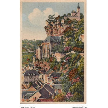 46 - Rocamadour - Le rocher vu de la route - Dos Divisé