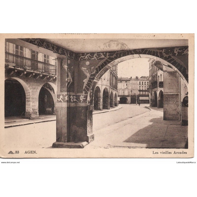 47 - Agen - Les vieilles Arcades - Dos Divisé