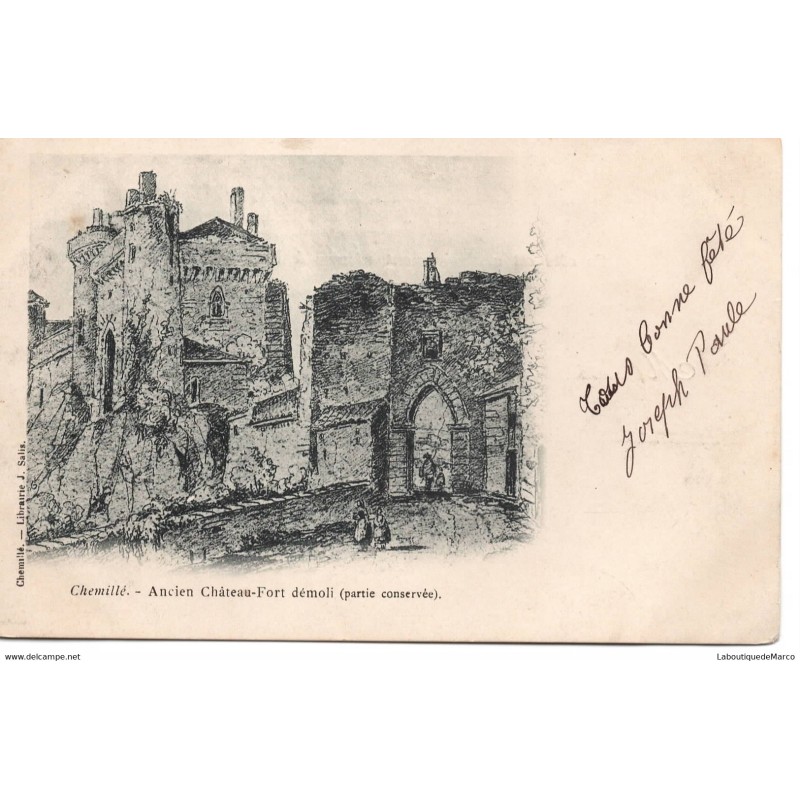 49 - Chemillé - Ancien Château-Fort démoli - Dos non Divisé