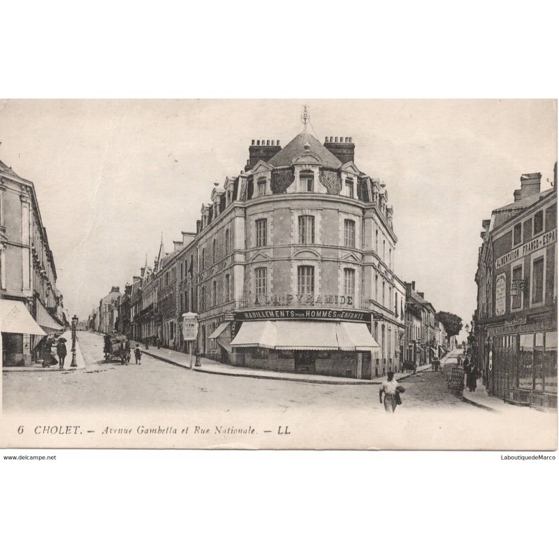 49 - Cholet - Avenue Gambetta et Rue Nationale - Dos Divisé