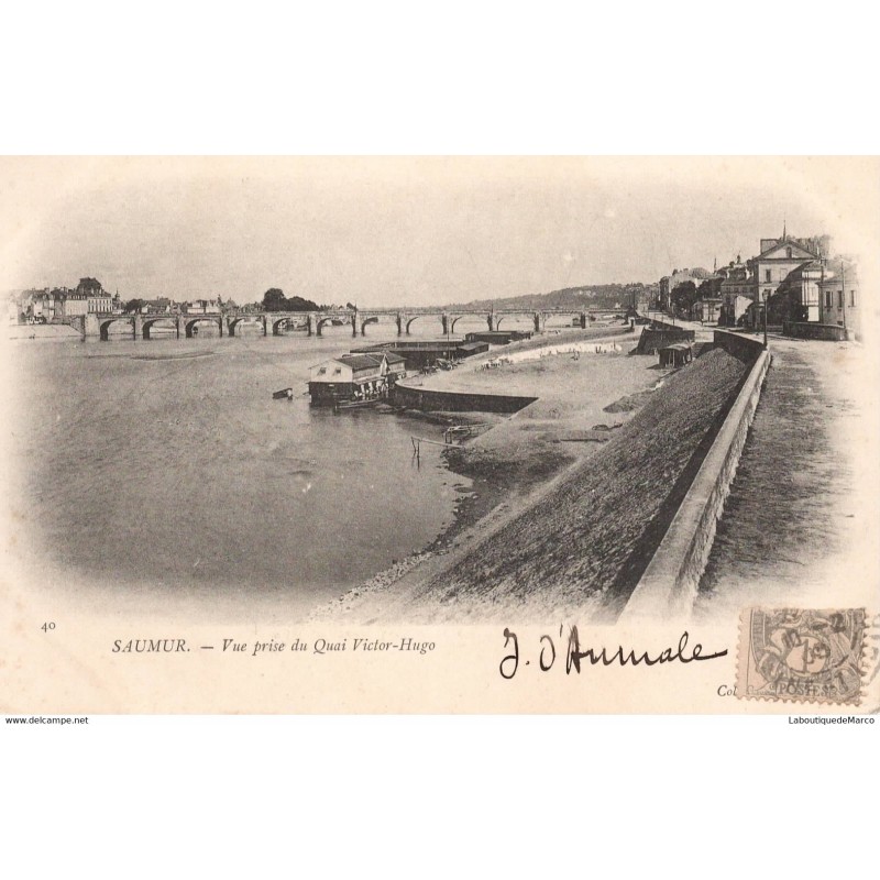 49 - Saumur - Vue prise du Quai Victor-Hugo - Dos non Divisé