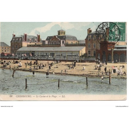 50 - Cherbourg - Le Casino et la Plage - Dos Divisé