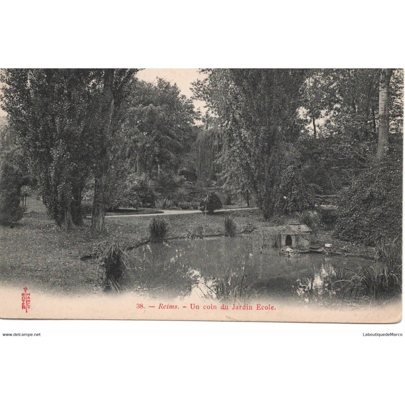 51 - Reims - Un coin du Jardin Ecole - Dos non Divisé