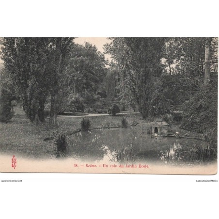 51 - Reims - Un coin du Jardin Ecole - Dos non Divisé