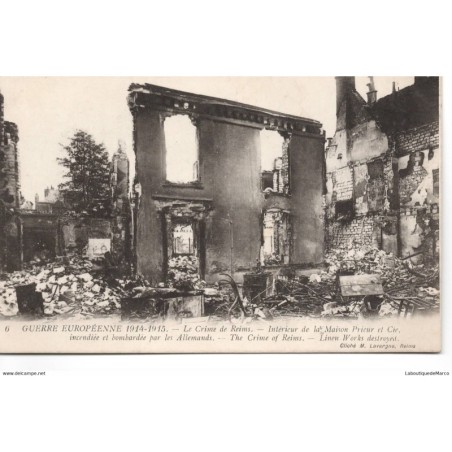 51 - Le crime de Reims - Intérieur de la maison Prieur et Cie - Dos Divisé