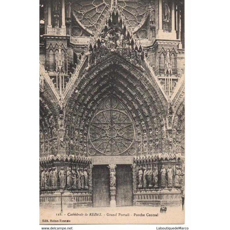 51 - Cathédrale de Reims - Porche Central - Dos Divisé