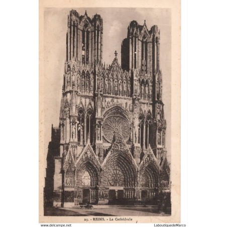 51 - Reims - La Cathédrale - Dos Divisé