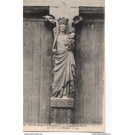 51 - Reims - La Vierge et l'Enfant - Dos Divisé