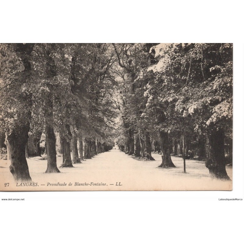 52 - Langres - Promenade de Blanche-Fontaine - Dos Divisé