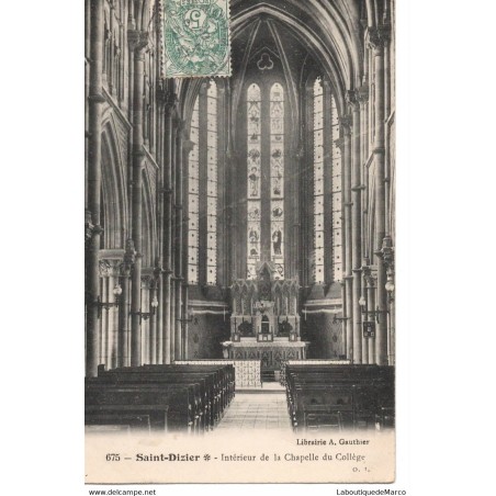 52 - Saint-Dizier - Intérieur de La Chapelle du Collège - Dos Divisé