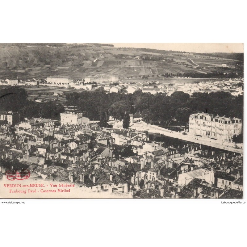 55 - Verdun-sur-Meuse - Vue Générale - Dos Divisé