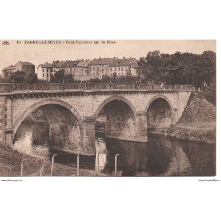 57 - Sarreguemines - Pont frontière sur la Blies - Dos Divisé