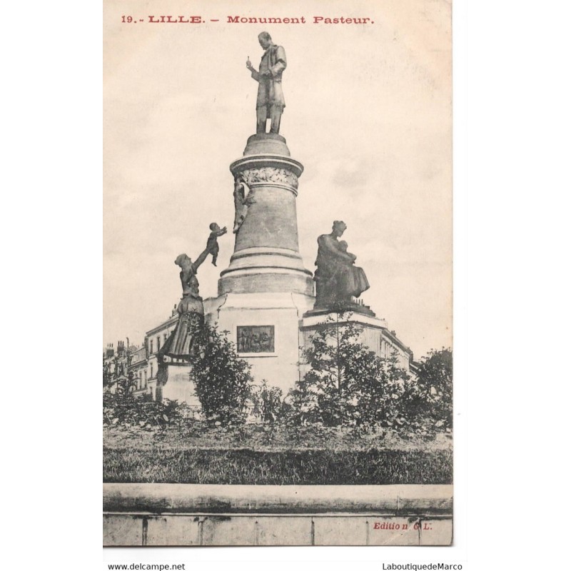 59 - Lille - Monument Pasteur - Dos Divisé