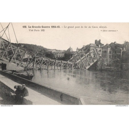60 - Creil - Le Grand pont de fer détruit - Dos Divisé