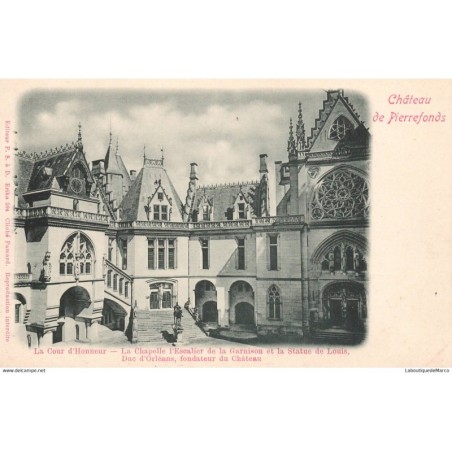 60 - Pierrefonds le Château - La cour d'honneur - Dos non Divisé