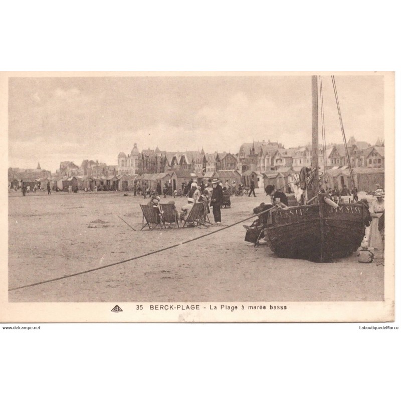 62 - Berck-Plage - La Plage à Marée basse - Dos Divisé
