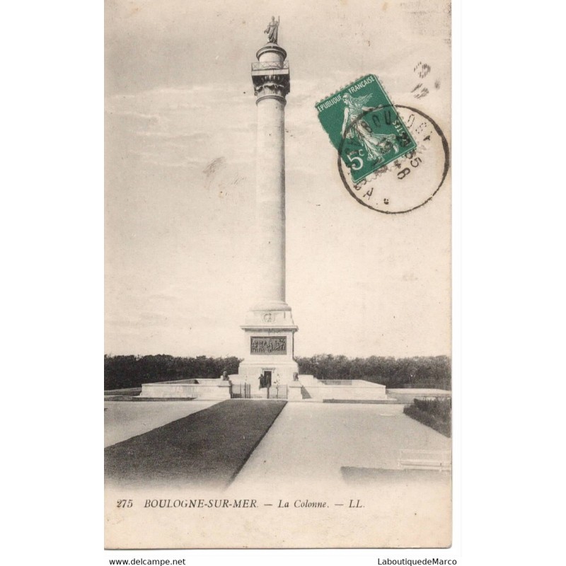 62 - Boulogne-Sur-Mer - La Colonne - Dos Divisé - Vintage