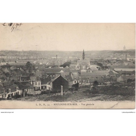 62 - Boulogne-Sur-Mer - Vue Générale - Dos Divisé - Vintage
