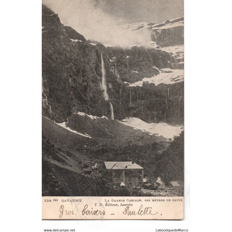 65 - Gavarnie - La Grande Cascade - Dos non Divisé