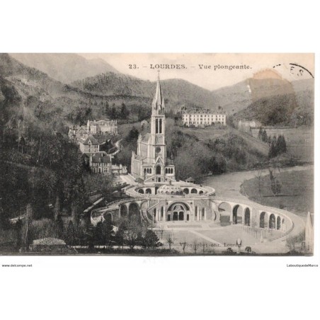 65 - Lourdes - Vue plongeante - Dos Divisé