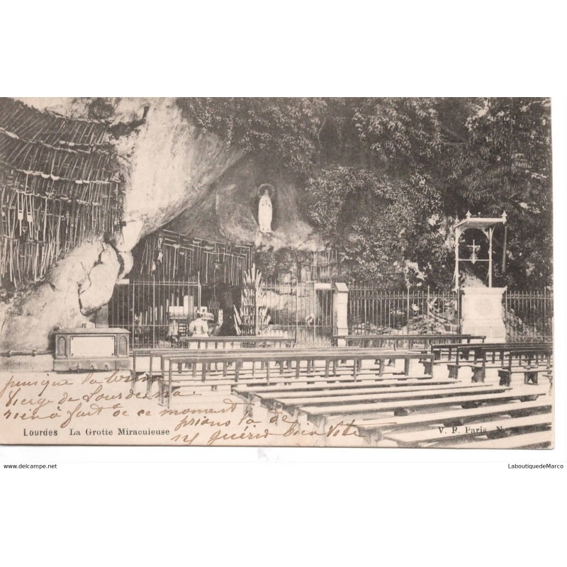 65 - Lourdes - La Grotte Miraculeuse - Dos Divisé