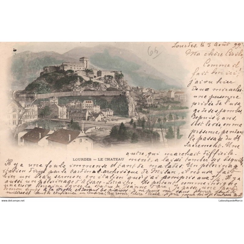 65 - Lourdes - Le Château - Dos non Divisé