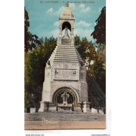 65 - Lourdes - Monument Interallié - Dos Divisé