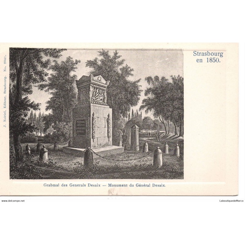 67 - Strasbourg - Monument du Général Desaix - Dos Divisé