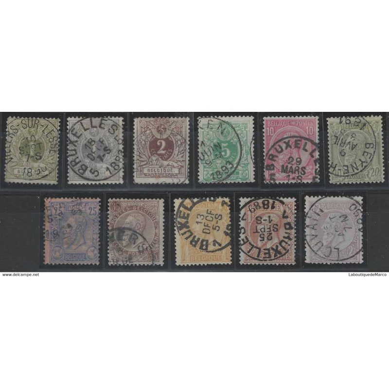 Belgique Yvert No 42/52 Oblitere Armoiries et Leopold II