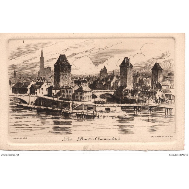 67 - Strasbourg - Les Ponts Couverts - Dos Divisé