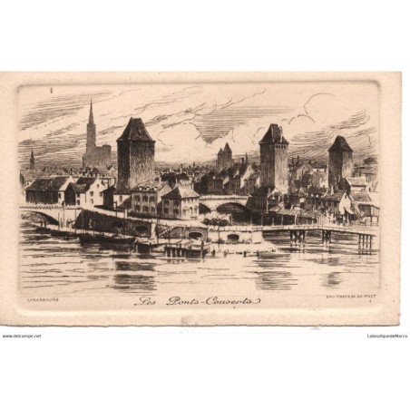 67 - Strasbourg - Les Ponts Couverts - Dos Divisé