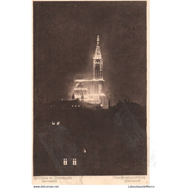 67 - Strasbourg - La Cathédrale éclairée - Dos Divisé