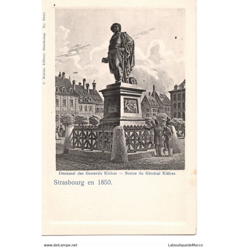 67 - Strasbourg - Statue du Général Kléber - Dos Divisé