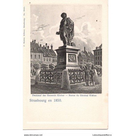 67 - Strasbourg - Statue du Général Kléber - Dos Divisé