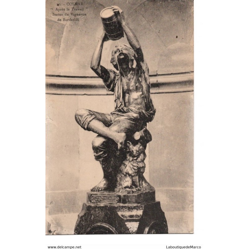 68 - Colmar - Statue du Vigneron de Bartholdi - Dos Divisé