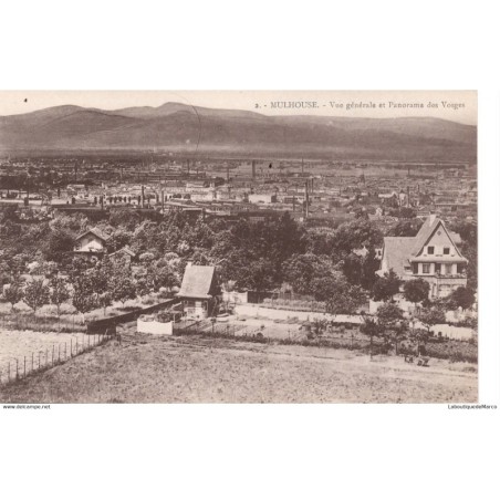 68 - Mulhouse - Vue Générale et Panorama des Vosges - Dos Divisé