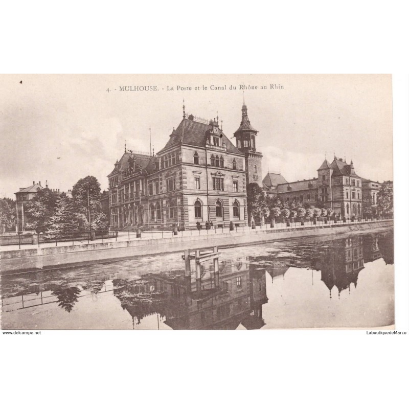 68 - Mulhouse - La Poste et le Canal - Dos Divisé