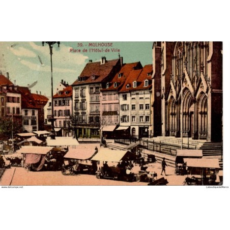 68 - Mulhouse - Place de l'Hôtel de Ville - Dos Divisé