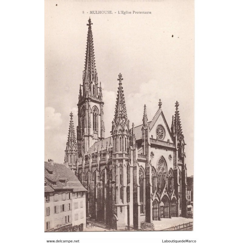 68 - Mulhouse - L'Eglise Protestante - Dos Divisé