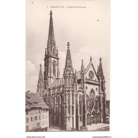 68 - Mulhouse - L'Eglise Protestante - Dos Divisé