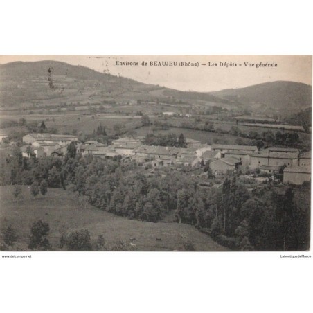 69 - Environs de Beaujeu - Les Dépôts - Vue Générale - Dos Divisé - Vintage