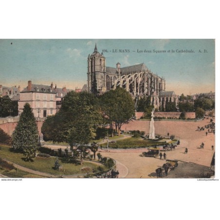 72 - Le Mans - Les deux Squares et la Cathédrale - Dos Divisé