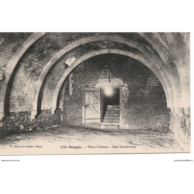 76 - Dieppe - Vieux Château - Salle Souterraine - Dos Divisé