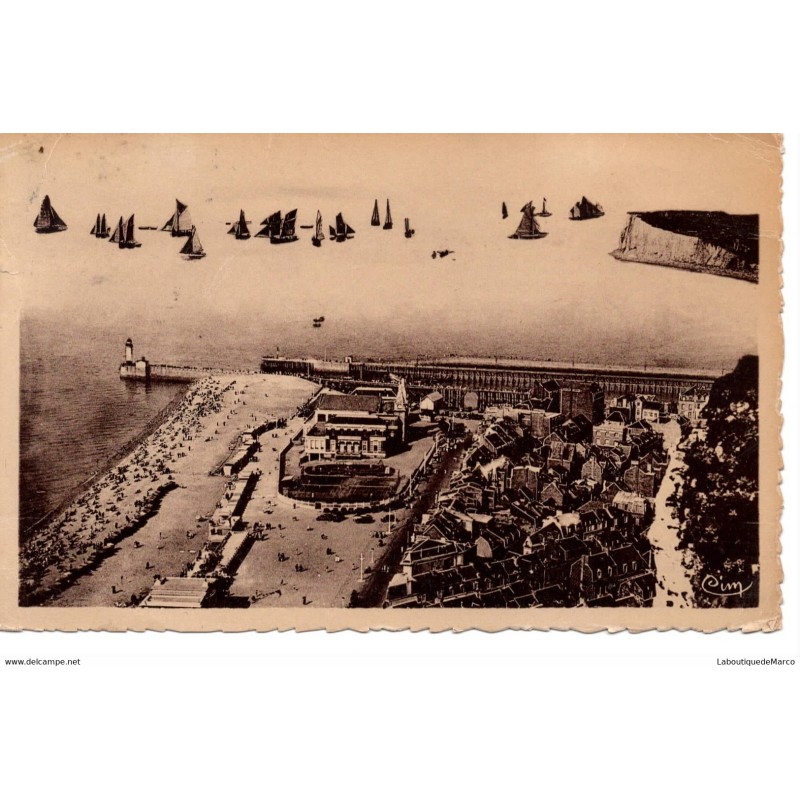 76 - Le Tréport - Vue Générale prise des Falaises - Dos Divisé