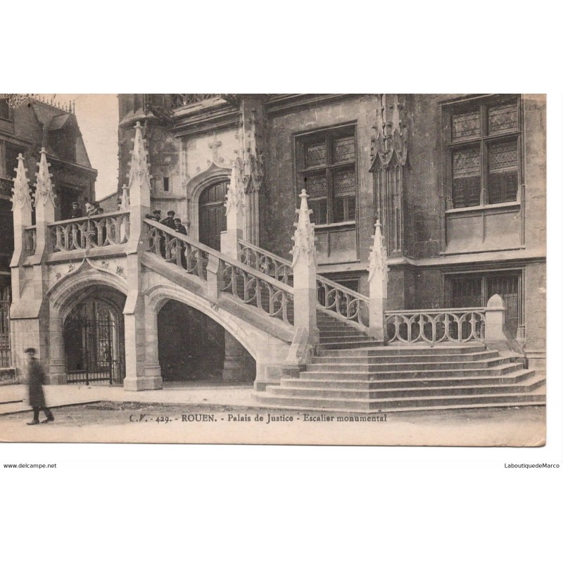 76 - Rouen - Palais de Justice - Escalier monumental - Dos Divisé