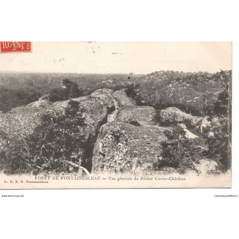 77 - Fontainebleau - Vue Générale du Rocher Cuvier-Châtillon - Dos Divisé