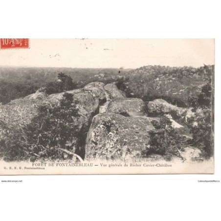 77 - Fontainebleau - Vue Générale du Rocher Cuvier-Châtillon - Dos Divisé