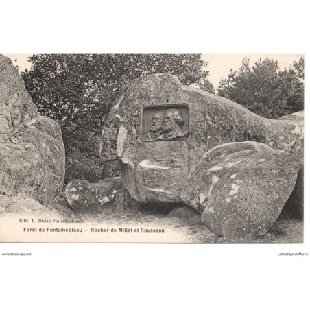 77 - Fontainebleau - La Forêt - Rocher de Millet et Rousseau - Dos Divisé